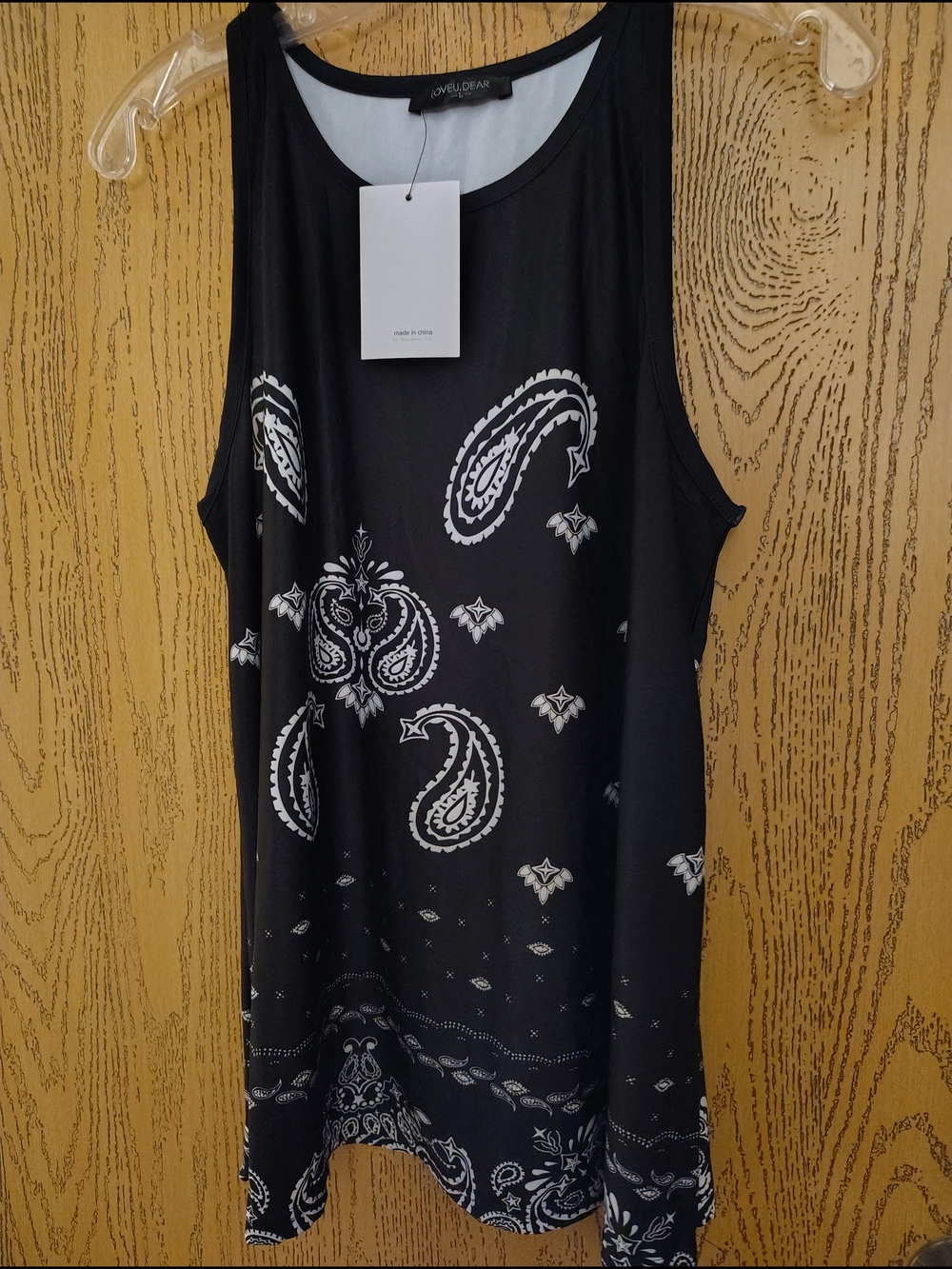 Black Paisley Tank Top - Womens